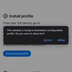 iOS Public Beta Download Profile